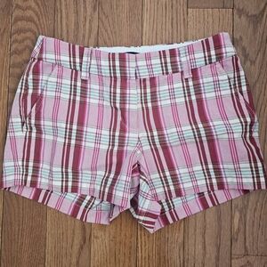J. Crew Pink and Brown Plaid Women's Shorts